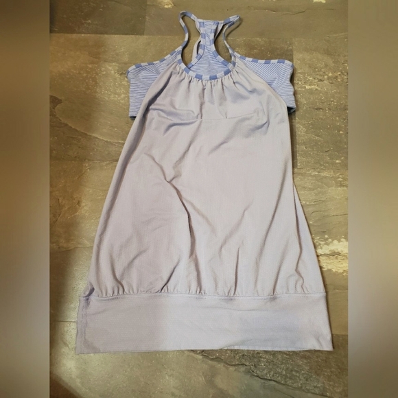 Lululemon No Limits Tank. 2 in 1 bra & tank. Bluish grey purple. Size 8. - Picture 5 of 10